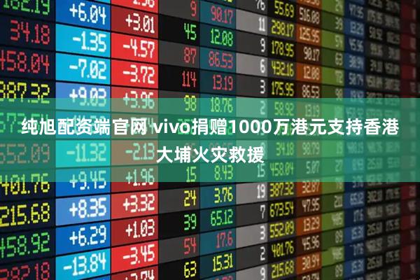 纯旭配资端官网 vivo捐赠1000万港元支持香港大埔火灾救援