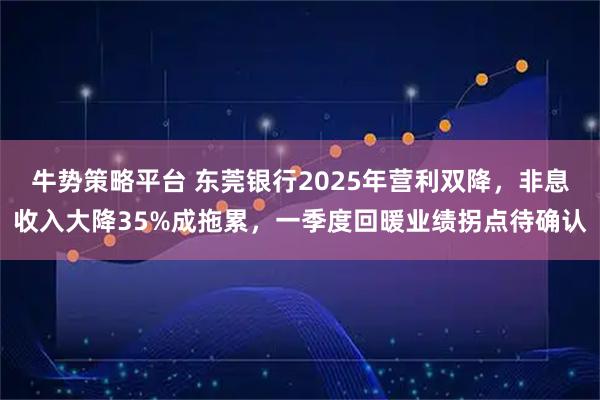 牛势策略平台 东莞银行2025年营利双降，非息收入大降35%成拖累，一季度回暖业绩拐点待确认